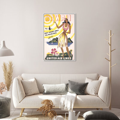 Oliver Gal Prints Hawaii United Airlines by Oliver Gal - Picture Frame Advertisement on Canvas
