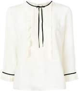 Marc Jacobs pleated ruffled detail blouse