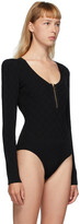 Thumbnail for your product : Balmain Black Diamond Knit Long Sleeve Bodysuit