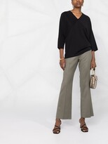 Thumbnail for your product : Gentry Portofino panelled V-neck silk top