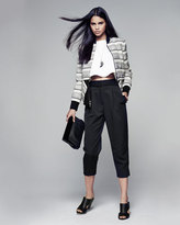 Thumbnail for your product : L'Agence Pleated Cropped Straight-Leg Trousers