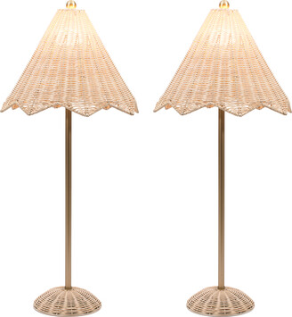 Lillian August Set Of 2 Scalloped Rattan Table Lamps - ShopStyle