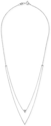 Wrapped Diamond Double-Strand "V" 20" Pendant Necklace (1/5 ct. t.w.) in 14k White Gold, Created for Macy's