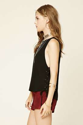 Forever 21 FOREVER 21+ Contemporary Lace-Up Top