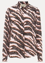 Thumbnail for your product : Damsel in a Dress Averie Silk Blend Zebra Blouse