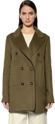 Sportmax Double Breasted Wool & Angora Peacoat
