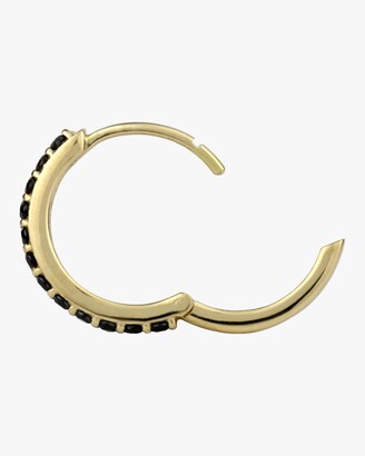 Oia Jewellery Single Gold Black Spinel Hinge Hoop