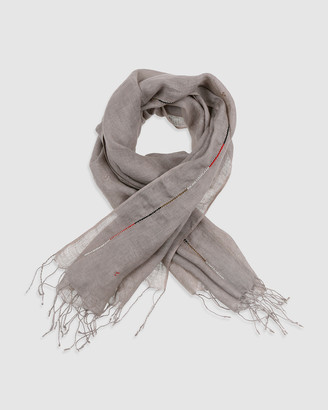 Arms Of Eve - Women's Neutrals Scarves - Maasai Beaded Linen Scarf - Taupe - Size One Size at The Iconic