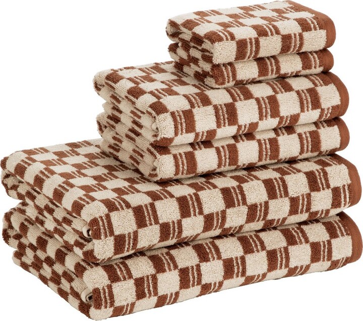 mDesign Nate Home by Nate Berkus Cotton Jacquard Bath Towel Set/6 Sienna/Parchment ShopStyle