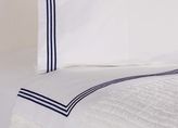 Thumbnail for your product : Ethan Allen White Flat Sheets with Navy Embroidery
