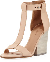 Thumbnail for your product : Vince Nolan Split-Wedge Leather Sandal, Cappuccino