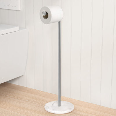 Kes Bathroom Toilet Paper Roll Holder Stand Marble 26''H Freestanding Toilet Paper Holder SUS304 Stainless Steel