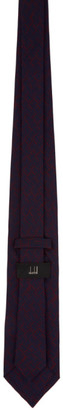 Dunhill Navy and Red Silk Abstract Tie