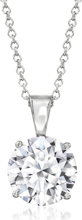 Ross-Simons Lab-Grown Diamond Solitaire Necklace in 14kt White Gold