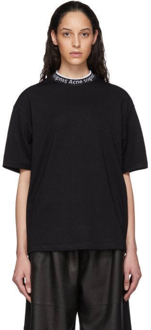 Acne Studios Black Logo Neck T-Shirt - ShopStyle Clothes and Shoes