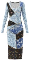 Thumbnail for your product : Preen by Thornton Bregazzi Jun Patchwork Floral-print Crepe Dress - Blue Multi