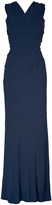 Thumbnail for your product : Donna Karan New Navy Sleeveless Woven Front Jersey Gown