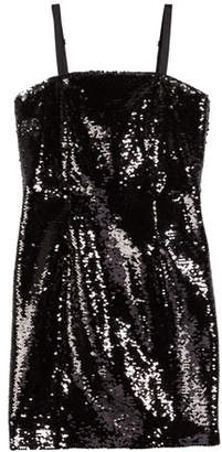 Milly Spaghetti-Strap Sequin Dress, Size 8-16