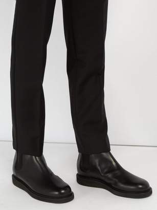 Bottega Veneta Intrecciato Heel Panel Leather Chelsea Boots - Mens - Black