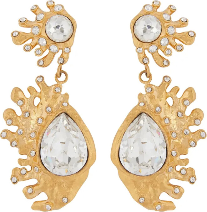 Oscar de la Renta Cactus crystal-embellished earrings