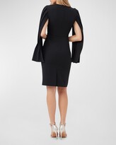 Thumbnail for your product : Trina Turk Monumental Pleated Cape-Sleeve Midi Dress