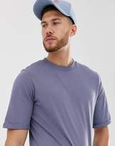 Thumbnail for your product : ASOS Design DESIGN t-shirt with roll mid sleeve in gray