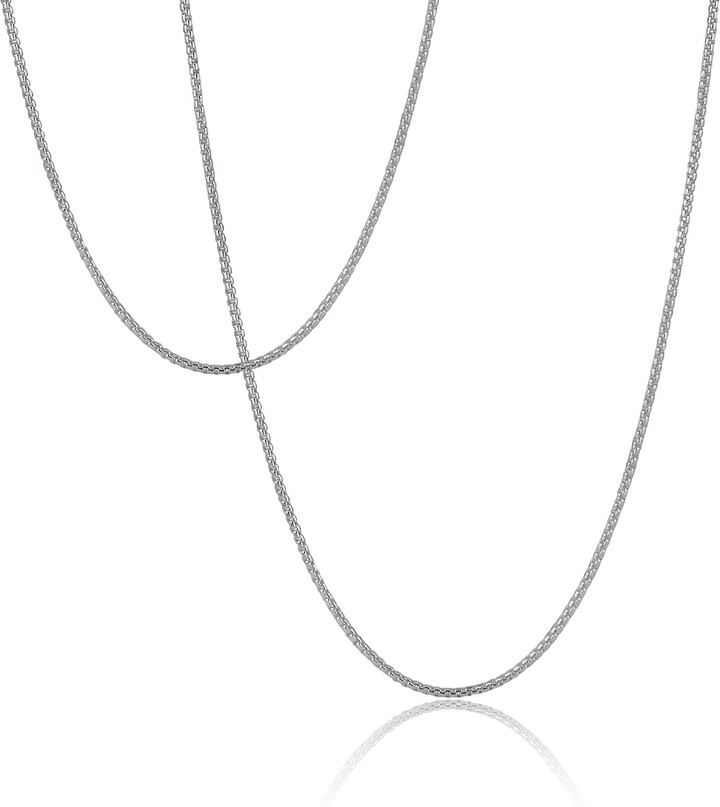 Cartography Rounded Box Link Necklace In Sterling Silver