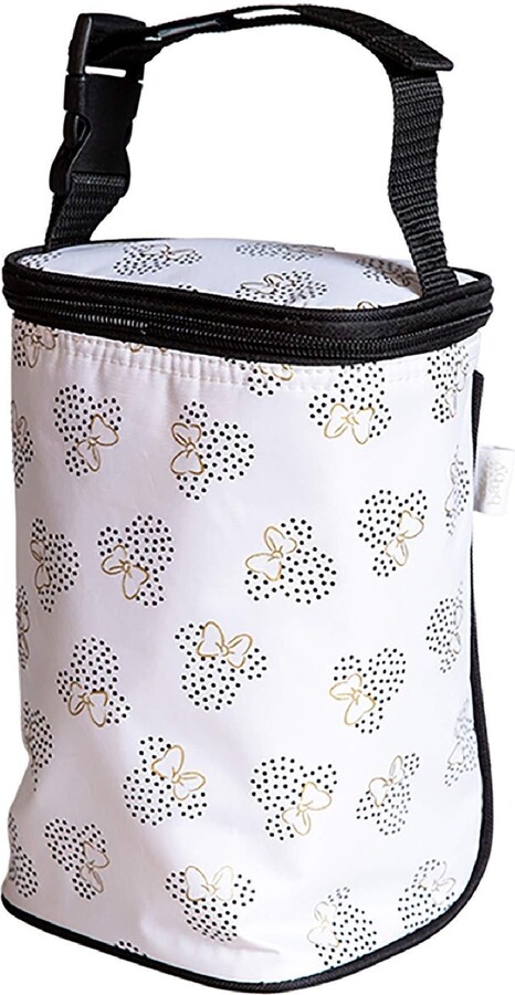 J L Childress Tall Two cool Breastmilk Cooler, Baby Bottle & Food Bag, Insulated & leak proof, Fits 2-4 Bottles Fits 2-4 Bottles in Minnie Dot