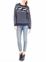 Thumbnail for your product : Band Of Outsiders Navy Faire Isle Horses Sweater