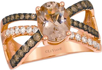 LeVian Peach 14K 1.48 ct. tw. Diamond & Morganite Ring