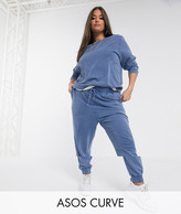 Thumbnail for your product : ASOS DESIGN Curve tracksuit ultimate sweat / jogger in acid wash