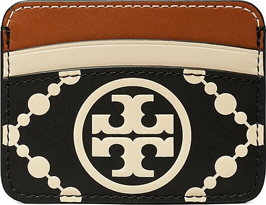 T Monogram Contrast Embossed Zip Slim Wallet: Women's Designer