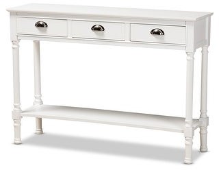 Baxton Studio Garvey White Finished Wood 3-Drawer Entryway Console Table