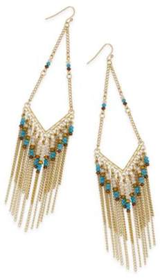 Thalia Sodi Gold-Tone Colored Bead Fringe Drop Earrings, Created for Macy's