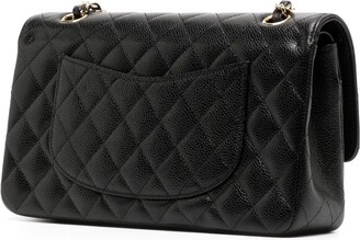 Chanel Medium Caviar Classic Double Flap Bag - Black Shoulder Bags