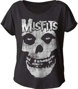 Impact The Misfits Punk Rock Band Music Group Distressed Skull Juniors Dolman Shirt