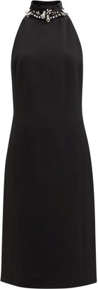 Givenchy Studded Open-back Crepe Midi Dress
