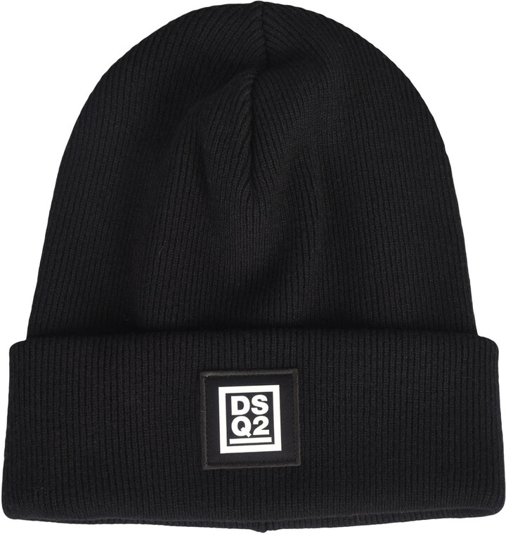 DSQUARED2 Logo Patched Knit Beanie - ShopStyle Hats