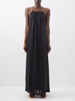 Thumbnail for your product : ZEUS + DIONE Themis Embroidered Silk-blend Dress - Black
