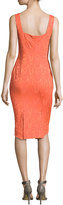 Thumbnail for your product : Zac Posen ZAC Pleat-Detail Jacquard Dress, Flame