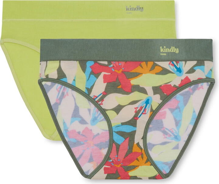 Kindly Yours Women’s Comfort Modal Bikini Underwear, 2-Pack, Sizes XS-XXXL