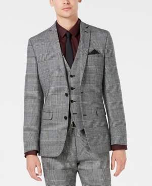 Bar III Men's Slim-Fit Black/White Plaid Suit Jacket, Created for Macy's