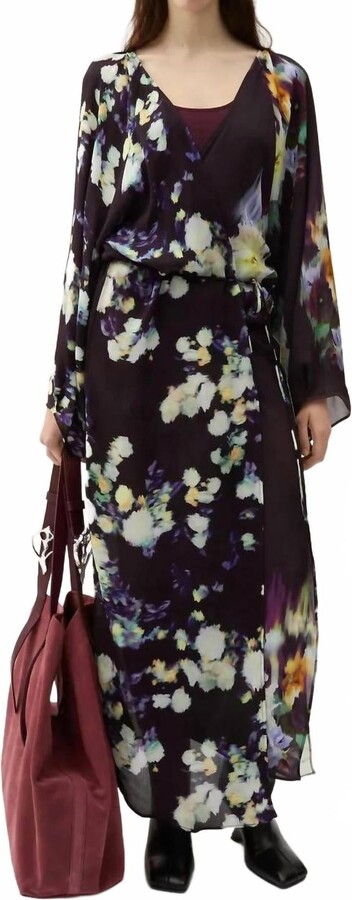 Rodebjer Camille Baroque Rosie Midi Dress In Gardenia Lavender