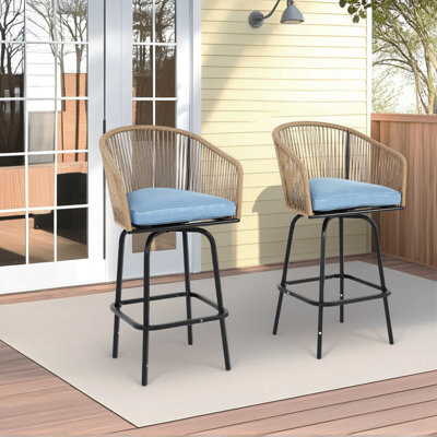 Highland Dunes Outdoor Bar Stools Set Of 2 (No Including Table)