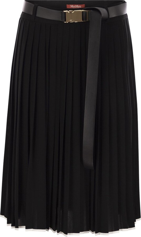 Studio Max Mara Savana Belted Pleated Skirt