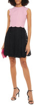 Thumbnail for your product : Valentino Two-tone Crepe And Corded Lace Mini Dress