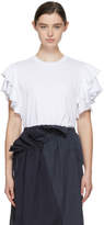 Stella McCartney - T-shirt blanc Ruffled Sleeves