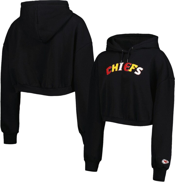 Women's The Wild Collective Black Kansas City Chiefs Cropped Pullover