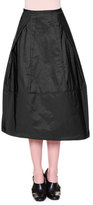 Thumbnail for your product : Jil Sander High-Waist Midi Skirt w/ Inside-Out Pleats, Black