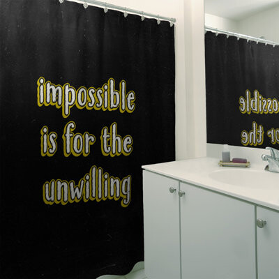 East Urban Home Impossible Quote Chalkboard Style Single Shower Curtain